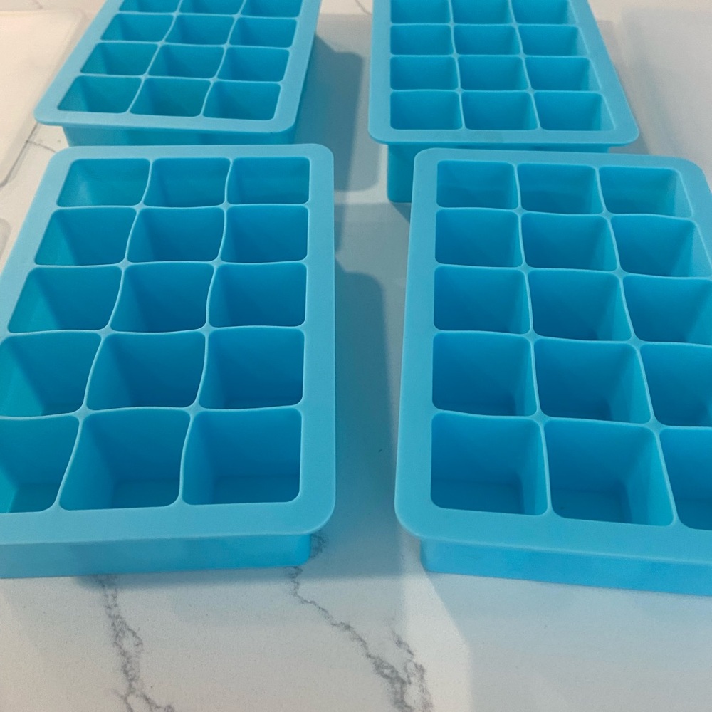 Set of Blue Silicone Ice Cube Trays